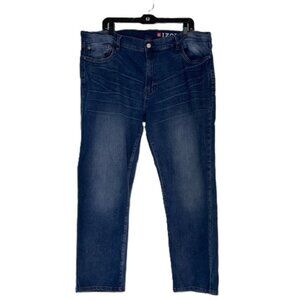 IZOD Slim Straight Comfort Fit Stretch Whiskered Washed Denim Jeans  Men 40 x 30